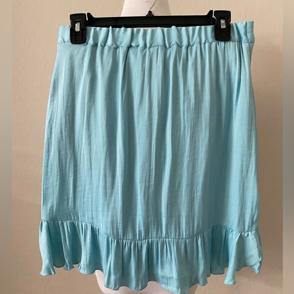 LC Lauren Conrad Asymmetrical Aqua Skirt - Picture 2 of 6